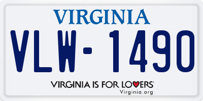 VA license plate VLW1490