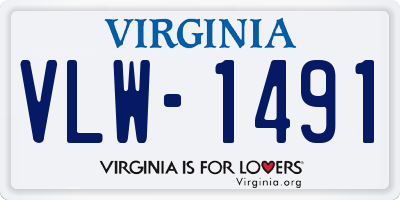 VA license plate VLW1491