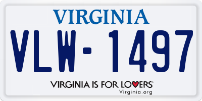 VA license plate VLW1497