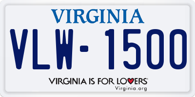 VA license plate VLW1500