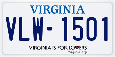 VA license plate VLW1501