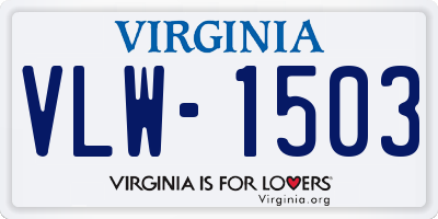 VA license plate VLW1503