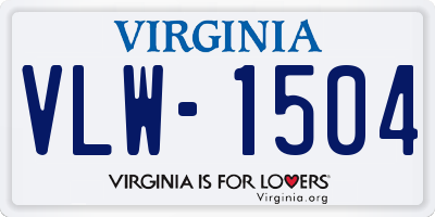 VA license plate VLW1504