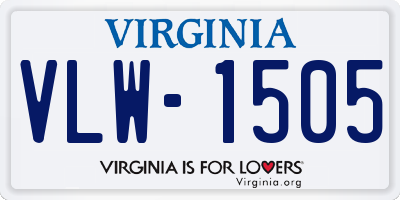 VA license plate VLW1505