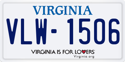 VA license plate VLW1506