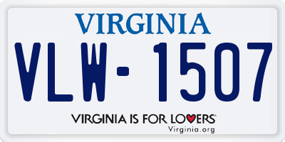 VA license plate VLW1507