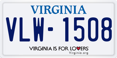 VA license plate VLW1508