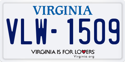 VA license plate VLW1509