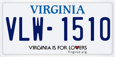 VA license plate VLW1510