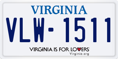 VA license plate VLW1511