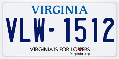 VA license plate VLW1512