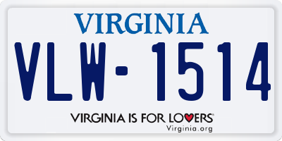 VA license plate VLW1514