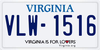 VA license plate VLW1516