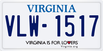 VA license plate VLW1517