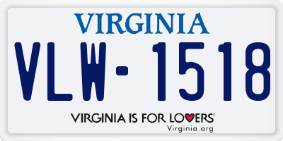 VA license plate VLW1518