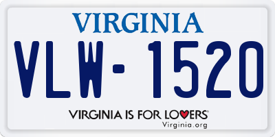 VA license plate VLW1520