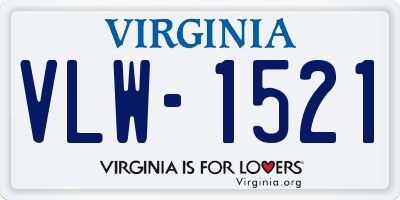 VA license plate VLW1521