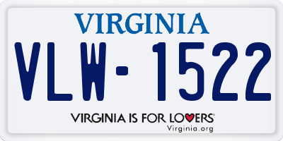 VA license plate VLW1522