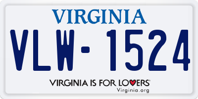 VA license plate VLW1524