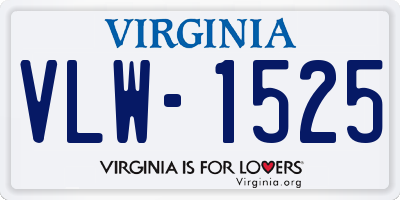 VA license plate VLW1525