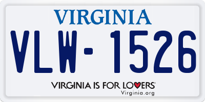 VA license plate VLW1526