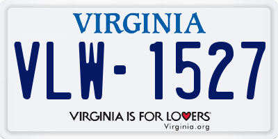 VA license plate VLW1527