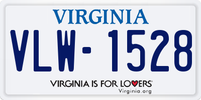 VA license plate VLW1528