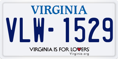 VA license plate VLW1529