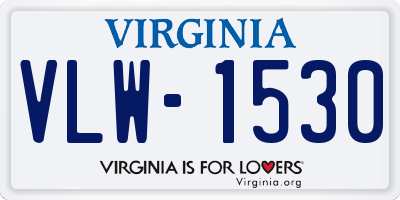 VA license plate VLW1530