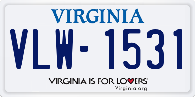 VA license plate VLW1531