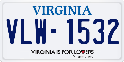 VA license plate VLW1532