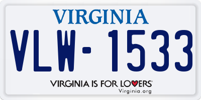 VA license plate VLW1533