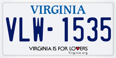 VA license plate VLW1535