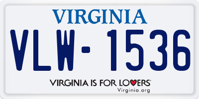 VA license plate VLW1536