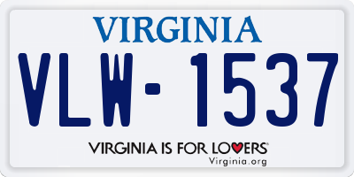 VA license plate VLW1537