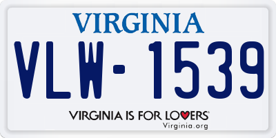 VA license plate VLW1539