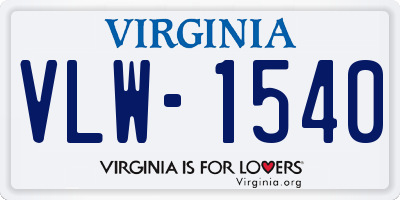 VA license plate VLW1540