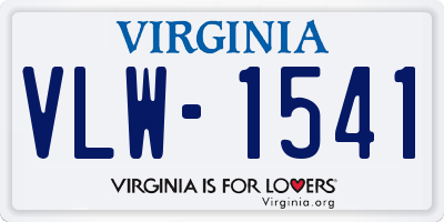 VA license plate VLW1541