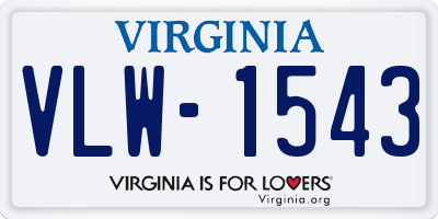 VA license plate VLW1543