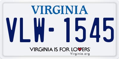 VA license plate VLW1545