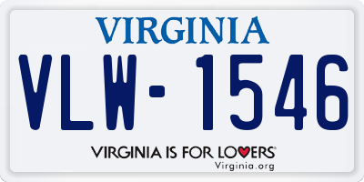 VA license plate VLW1546