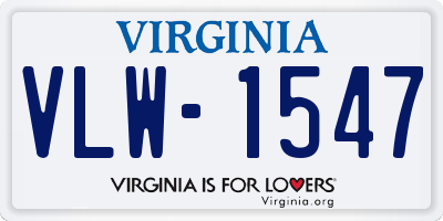 VA license plate VLW1547