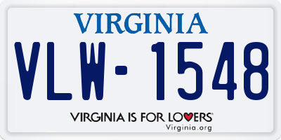 VA license plate VLW1548