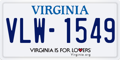 VA license plate VLW1549