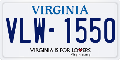 VA license plate VLW1550