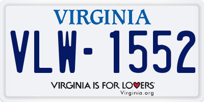 VA license plate VLW1552