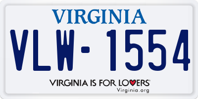 VA license plate VLW1554