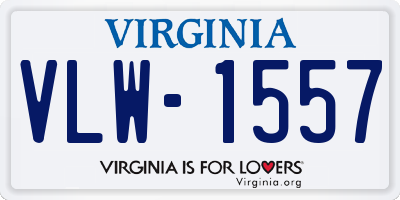 VA license plate VLW1557