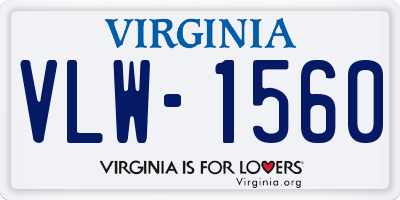 VA license plate VLW1560