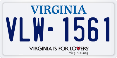 VA license plate VLW1561